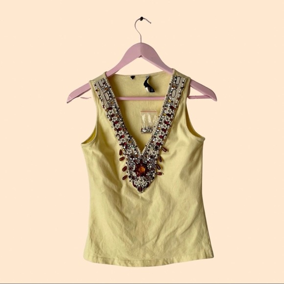 Moda International Tops - Moda International Beaded Tank Top